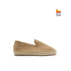 Alpargata beige mujer ojales