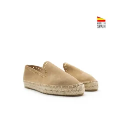 Alpargata beige mujer ojales
