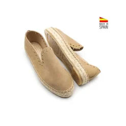 Alpargata beige mujer ojales