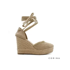 Alpargata con cuña y plataforma beige
