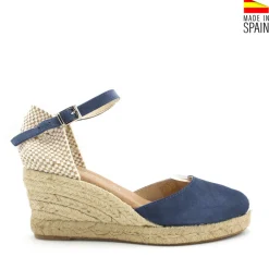 Alpargata cuña serraje azul jeans