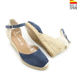 Alpargata cuña serraje azul jeans