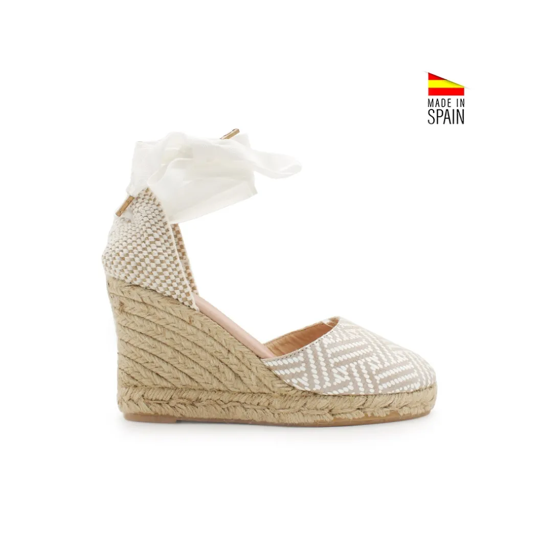 Alpargata geometric blanca con cuña