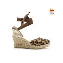 Alpargata pelo leopardo con cintas
