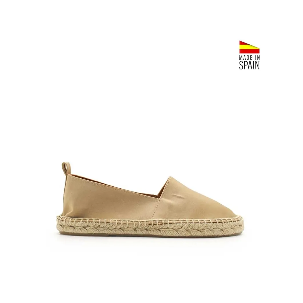 Alpargata plana raso beige