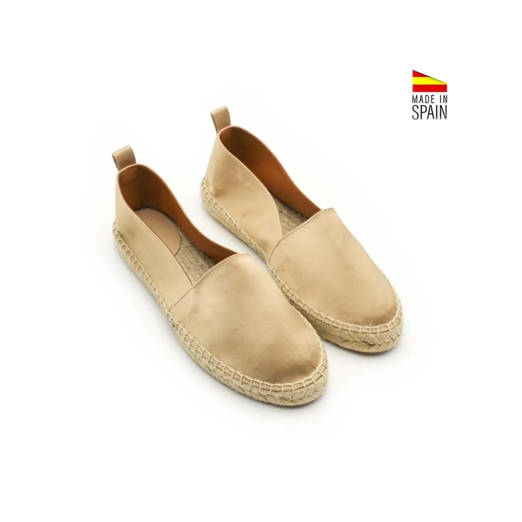 Alpargata plana raso beige
