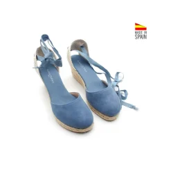 Alpargata wide azul serraje