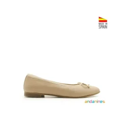 Bailarina beige piel clasica