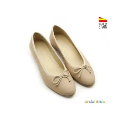 Bailarina beige piel clasica