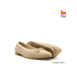 Bailarina beige piel clasica