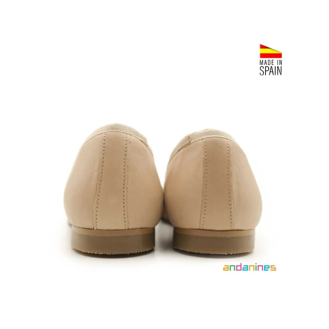 Bailarina beige piel clasica