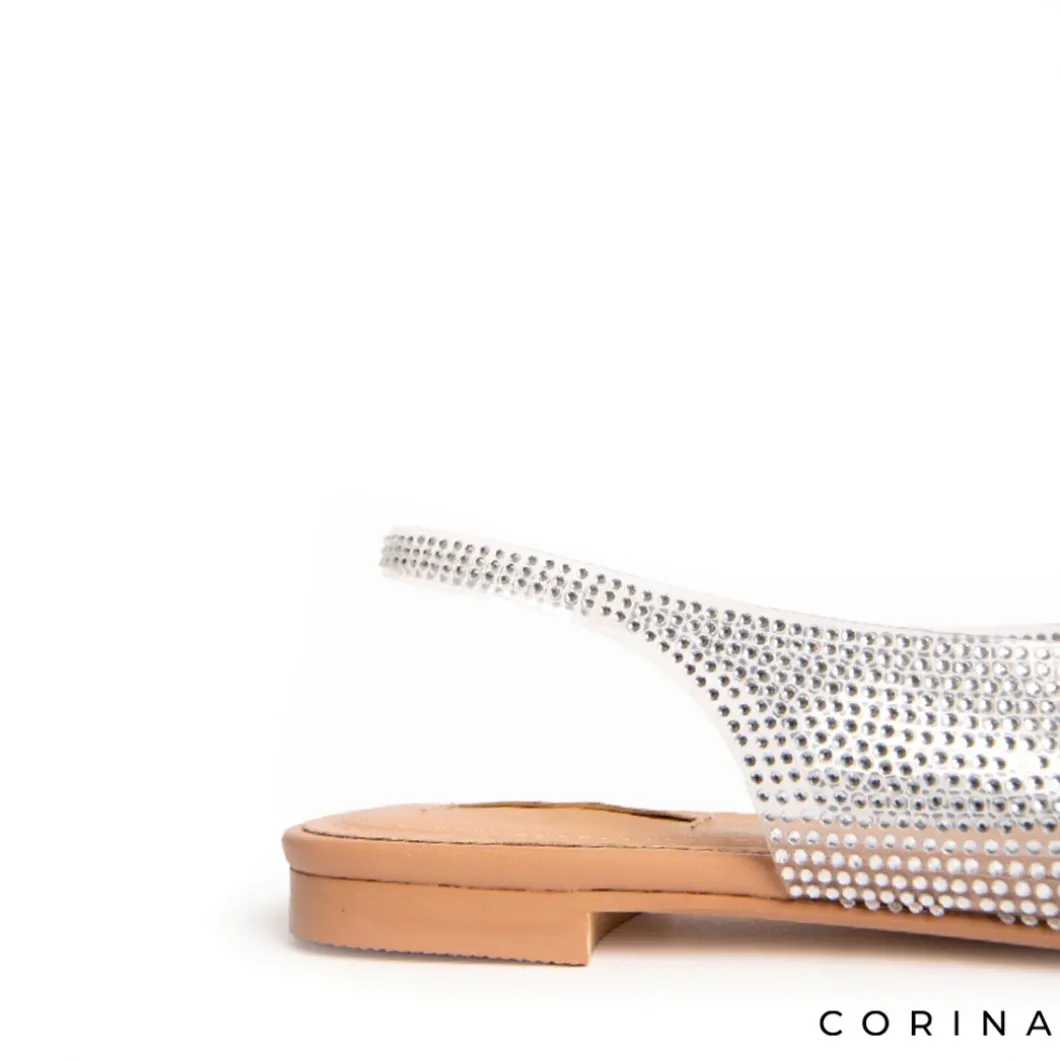 Bailarina de vinilo transparente con strass
