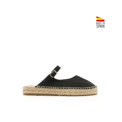 Bailarina mule negra con suela de esparto