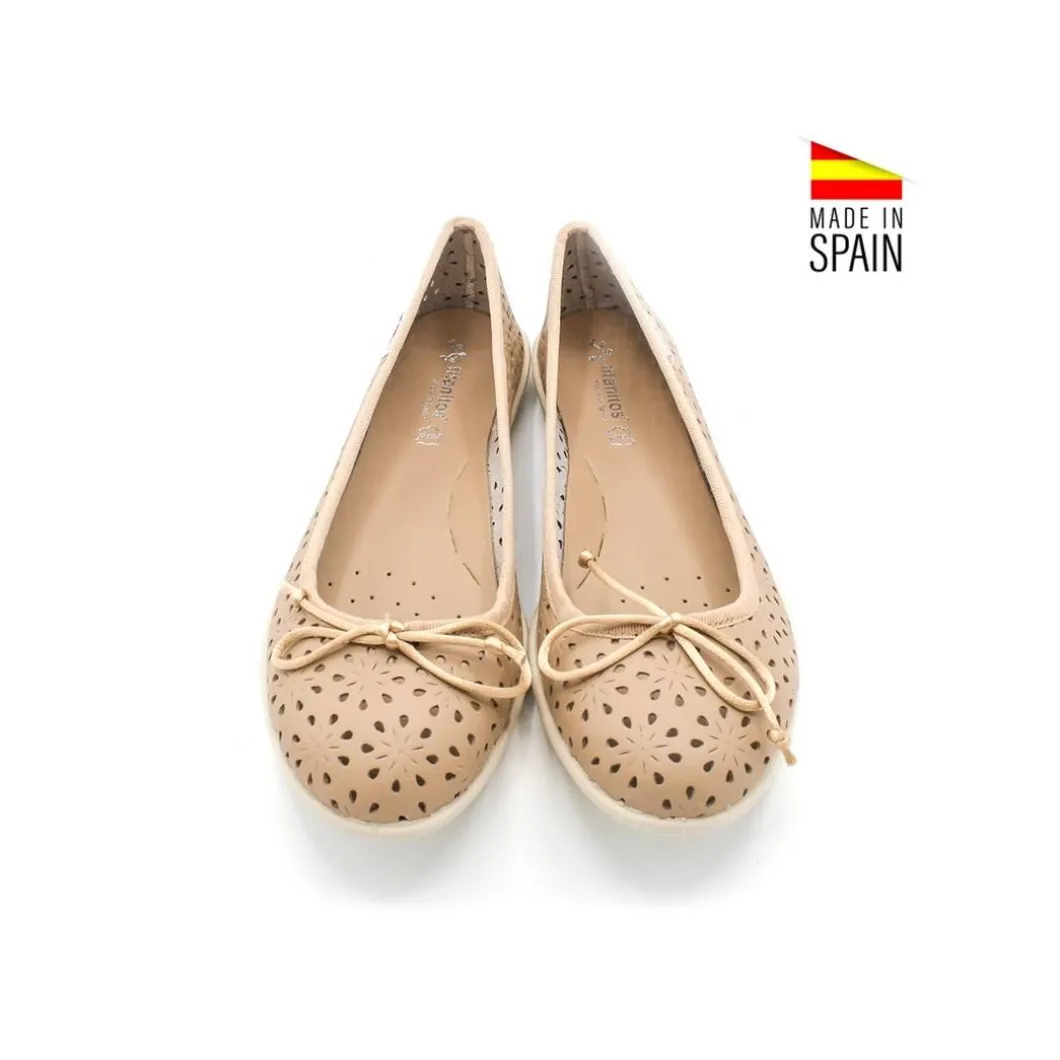 BAILARINA PIEL CALADA CAMEL