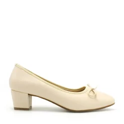 Bailarina tacón beige tallas grandes