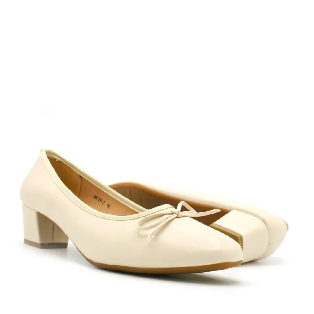 Bailarina tacón beige tallas grandes