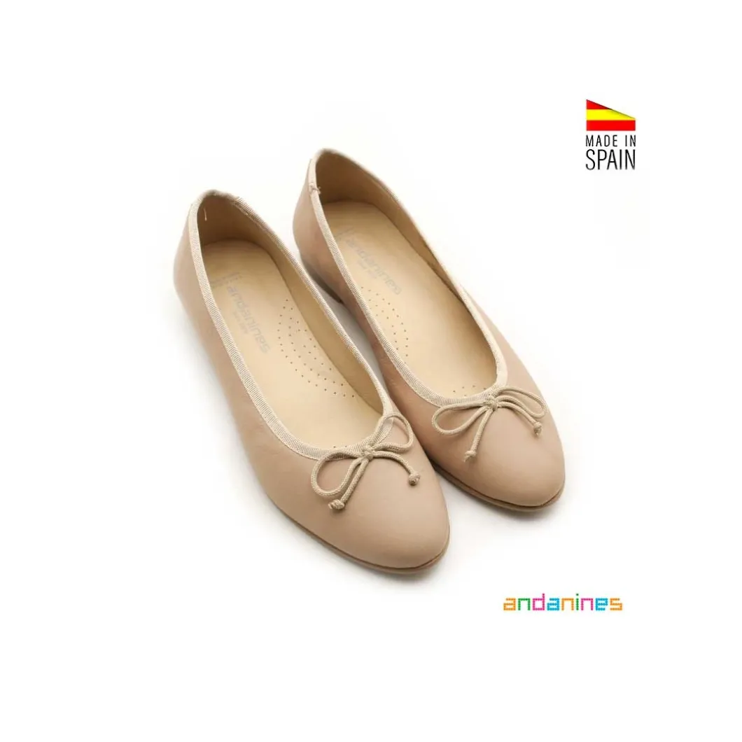 Bailarina taupe piel clasica
