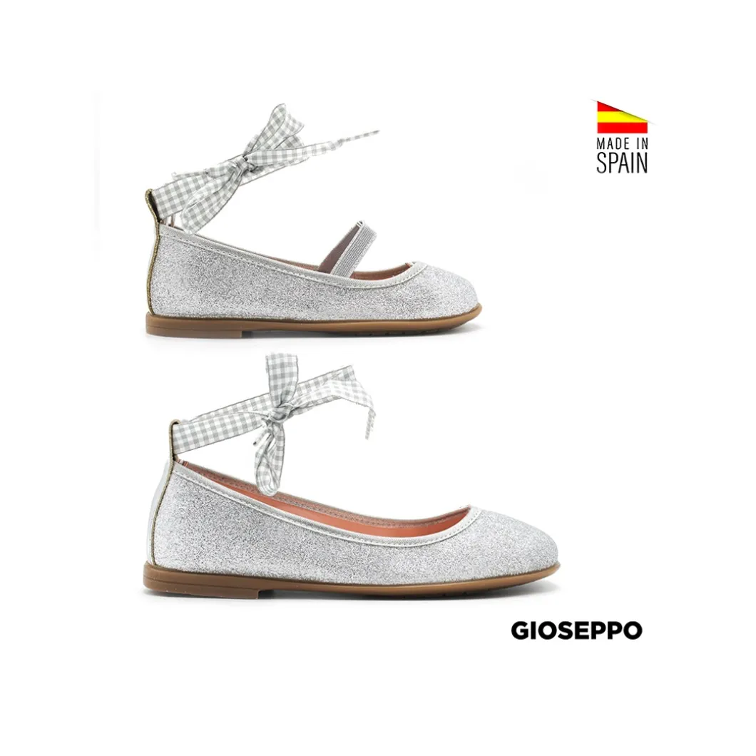 Bailarinas atadas glitter plata