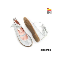 Bailarinas atadas glitter plata