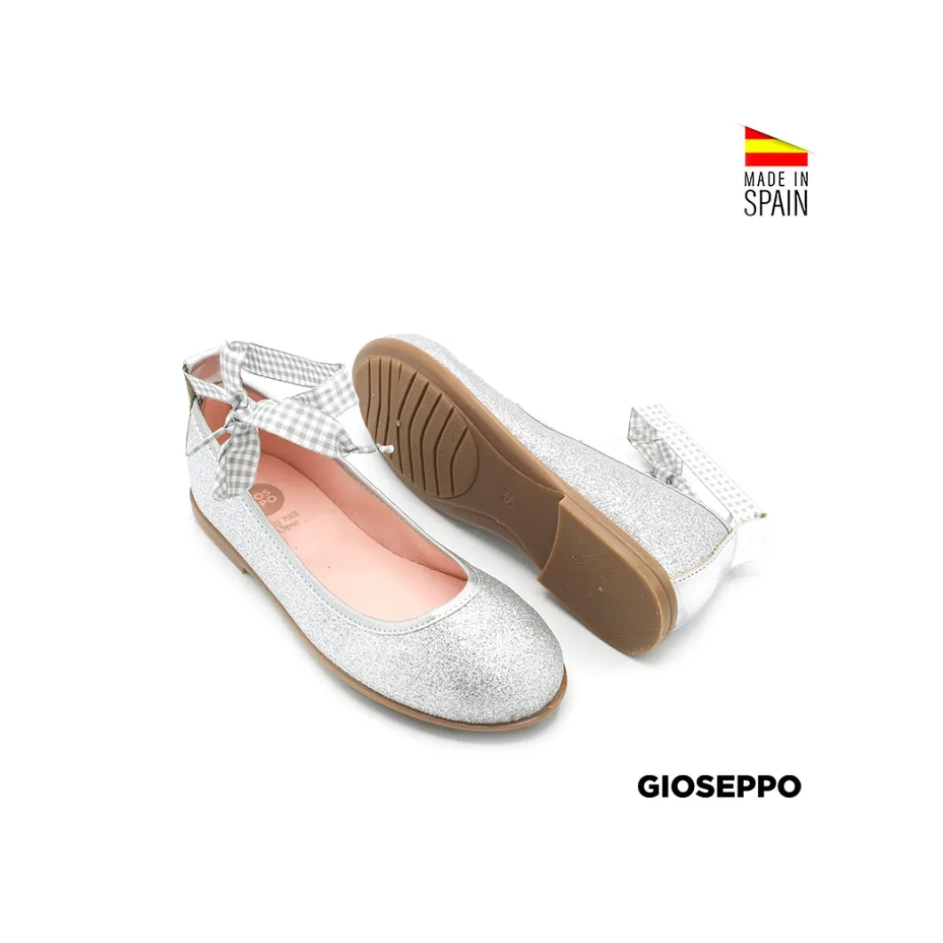 Bailarinas atadas glitter plata
