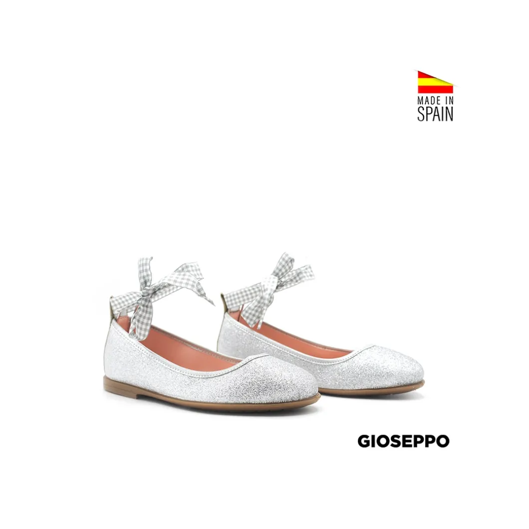 Bailarinas atadas glitter plata