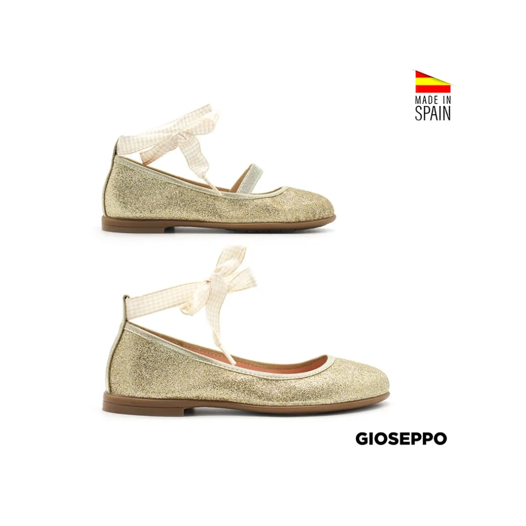 Bailarinas atadas glitter oro