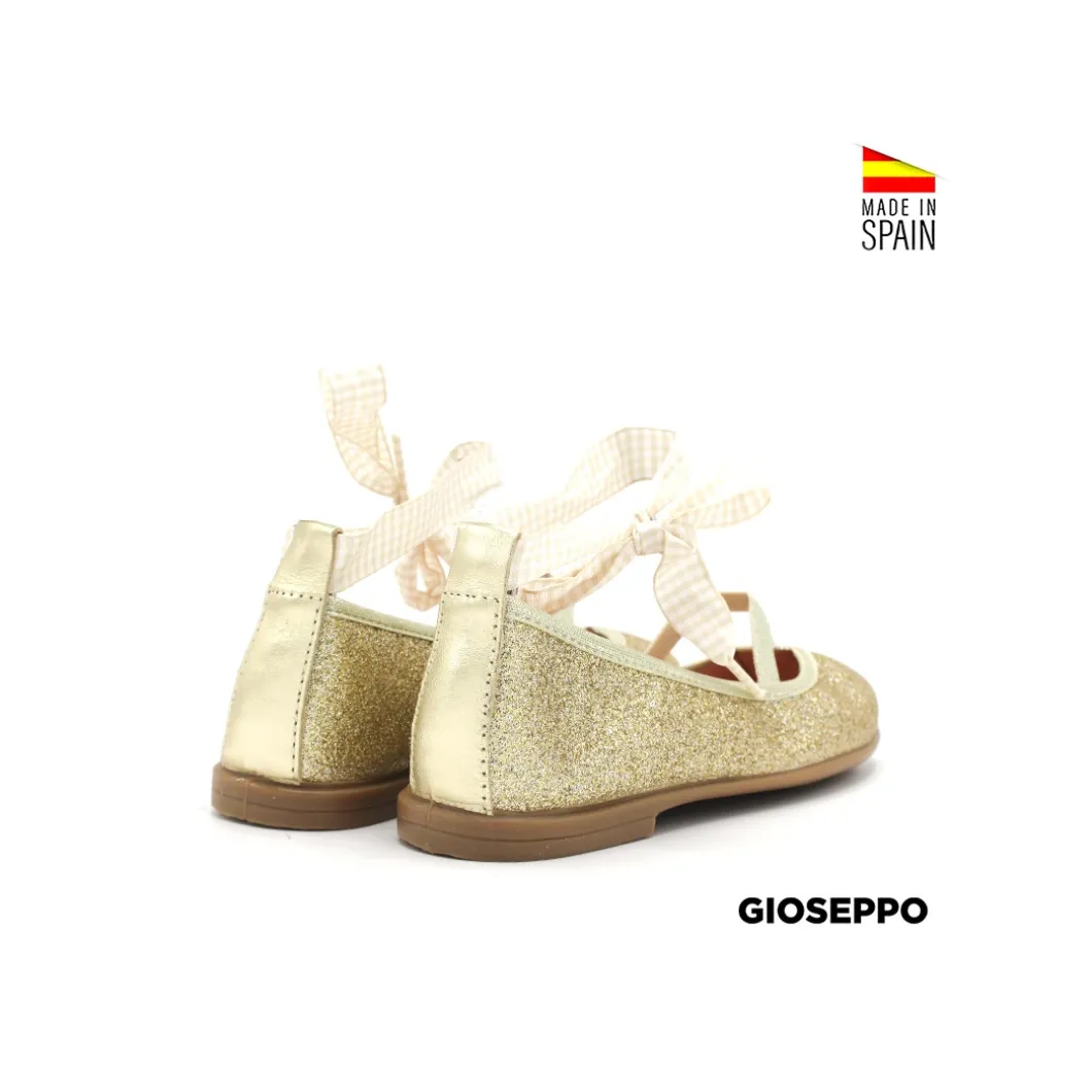 Bailarinas atadas glitter oro