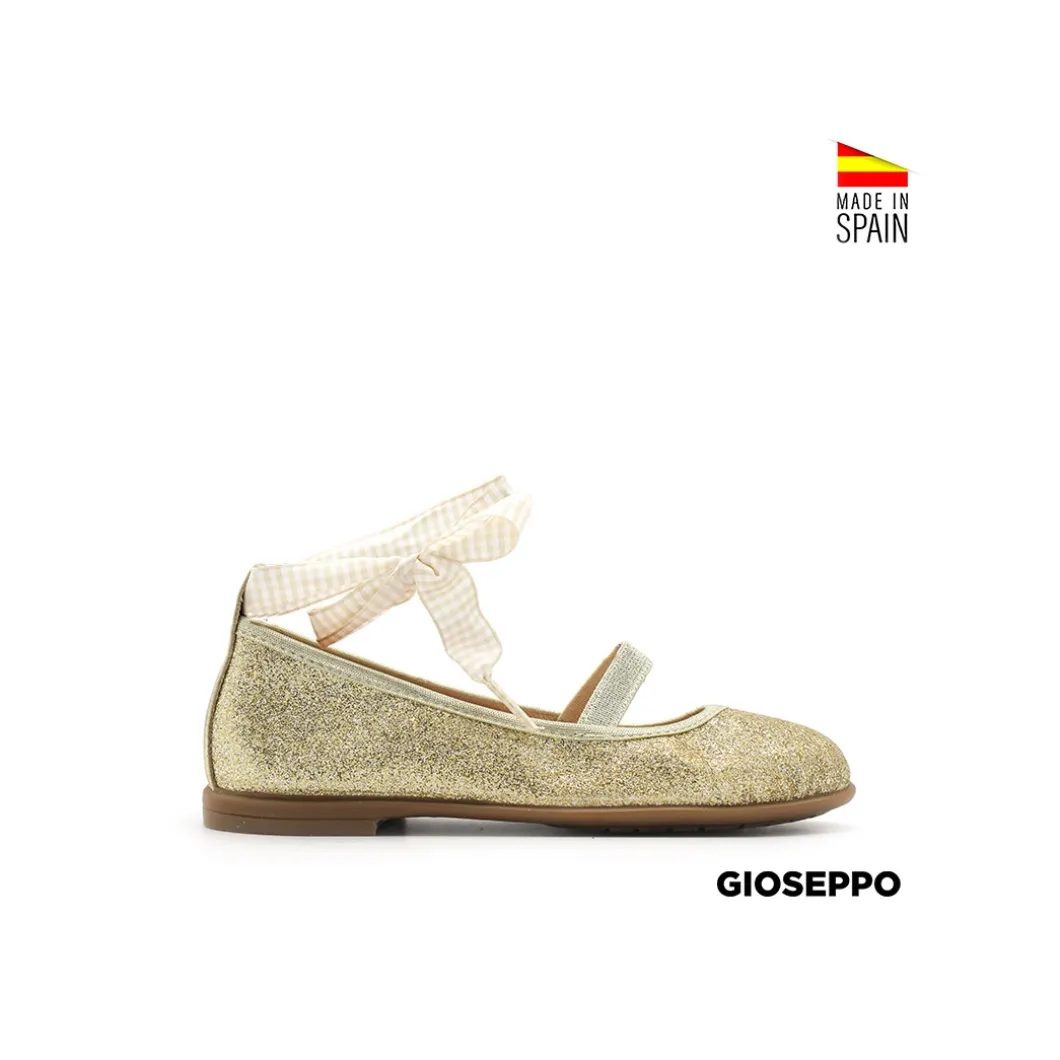 Bailarinas atadas glitter oro