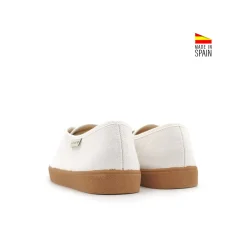 Bamba blanca suela camel