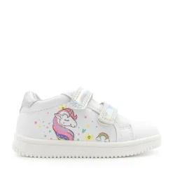 Bamba blanca unicornio con velcros