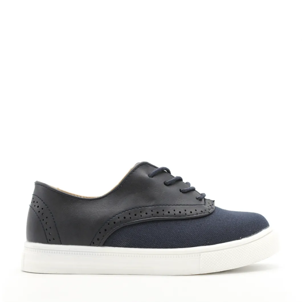 Bamba lino azul marino estilo blucher