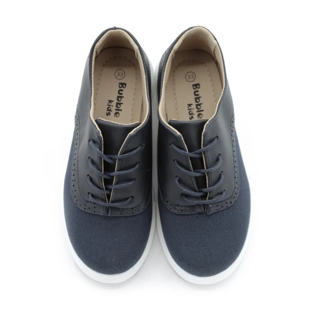 Bamba lino azul marino estilo blucher