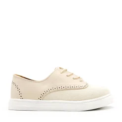 Bamba lino beige estilo blucher