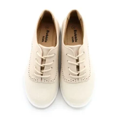 Bamba lino beige estilo blucher