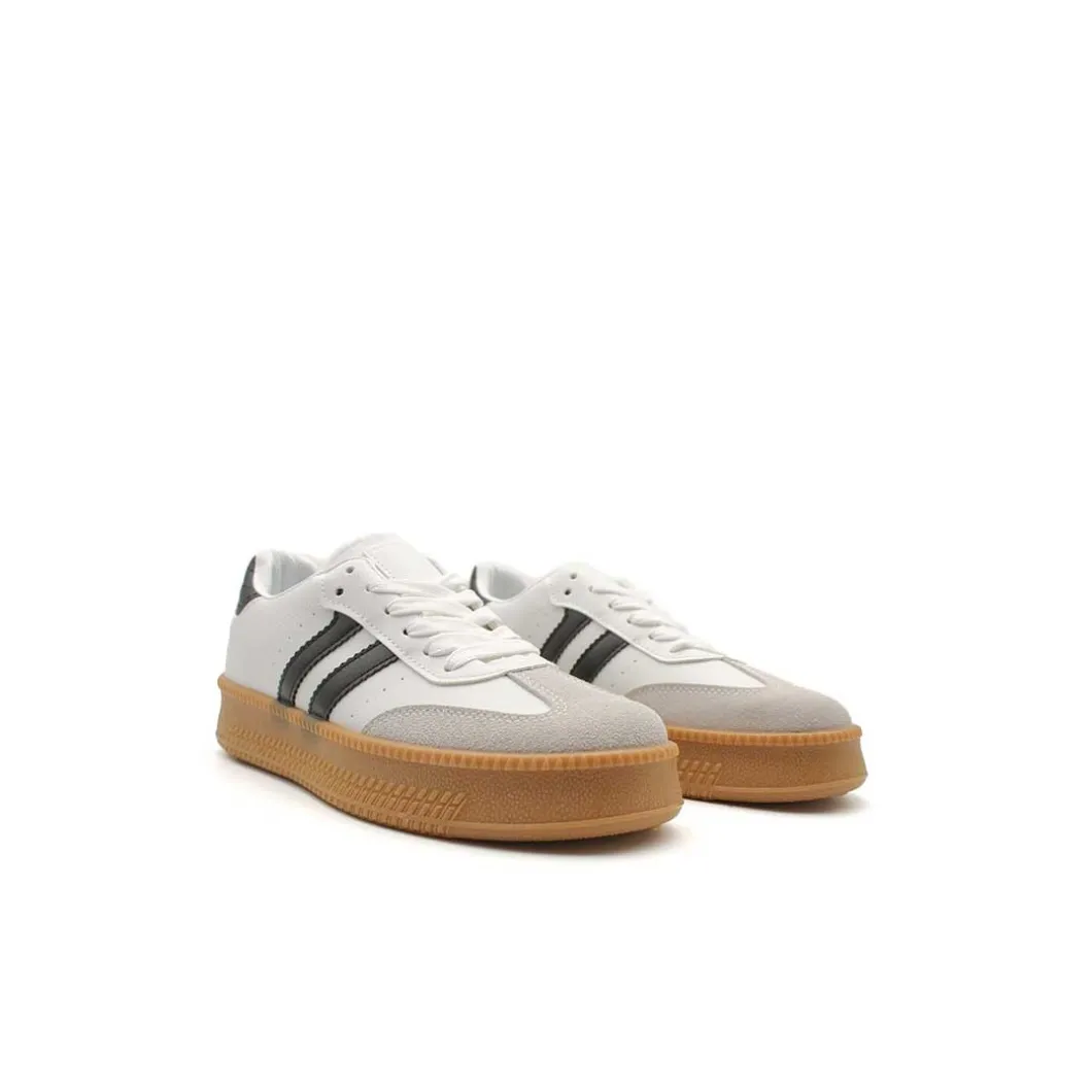 Bamba plataforma blanco negro