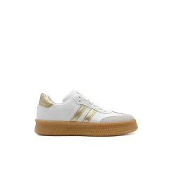 Bamba plataforma blanco oro