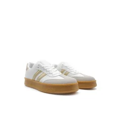 Bamba plataforma blanco oro