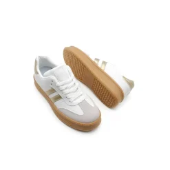 Bamba plataforma blanco oro
