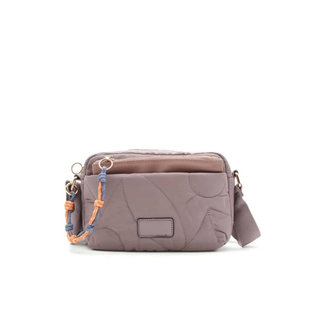 Bandolera malva nylon con monedero