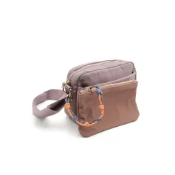 Bandolera malva nylon con monedero