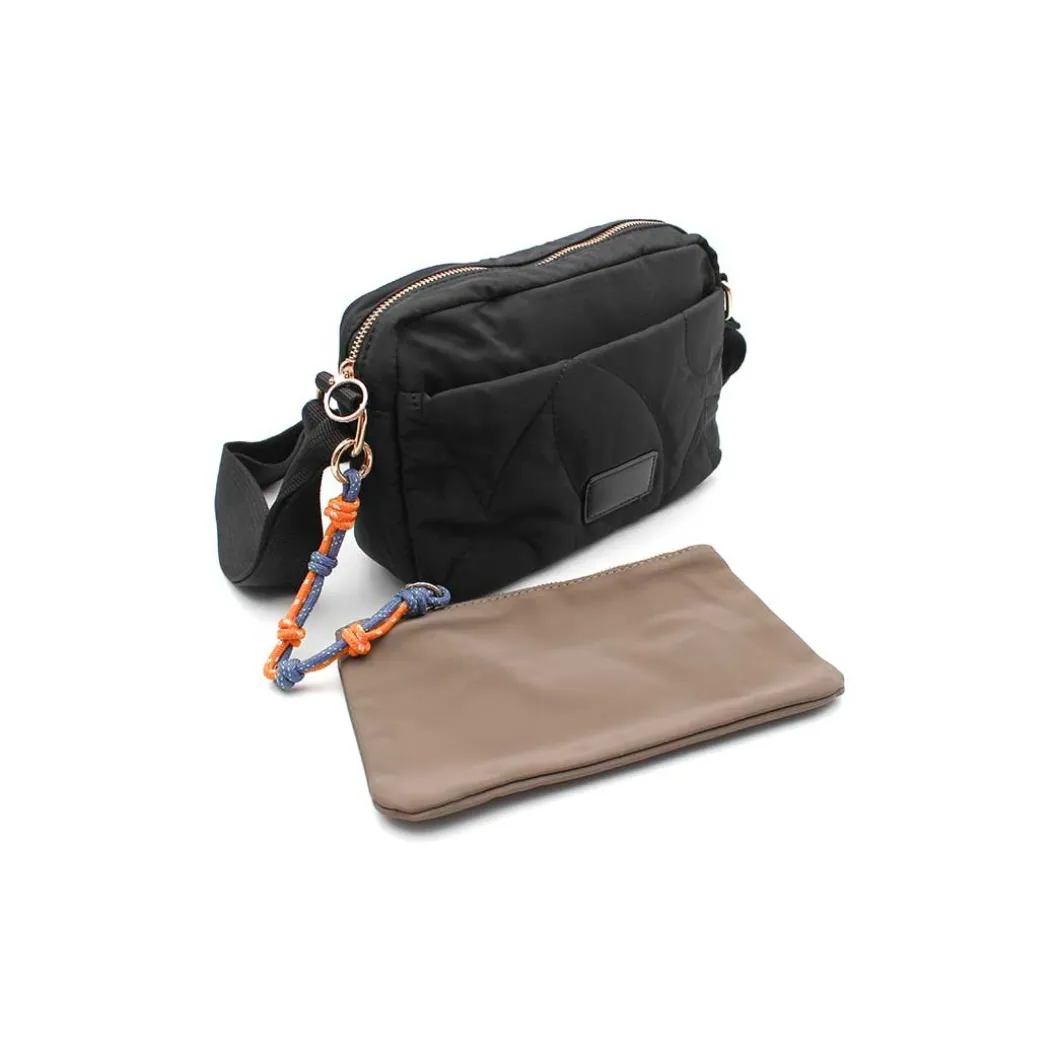 Bandolera negro nylon con monedero