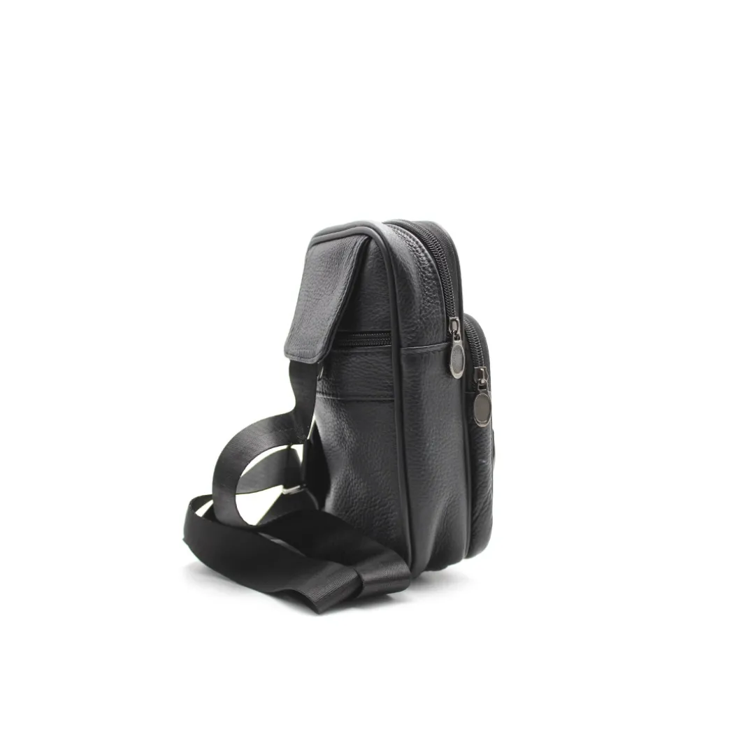 Bandolera pequeña cuero negra