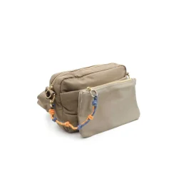 Bandolera taupe nylon con monedero