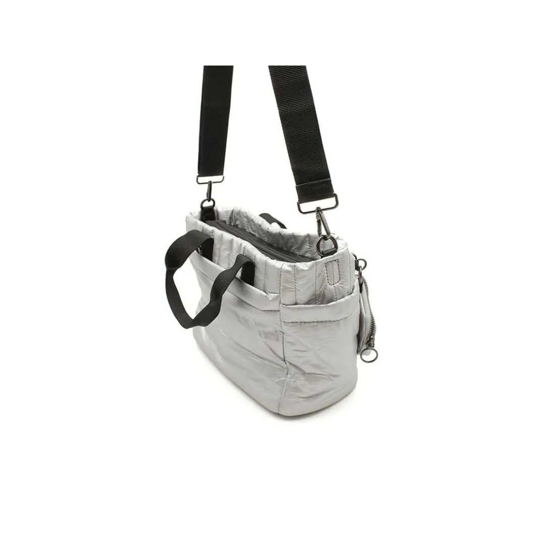 Bolso acolchado plata
