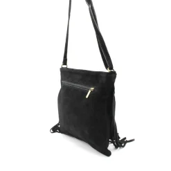 Bolso bandolera negro con flecos serraje