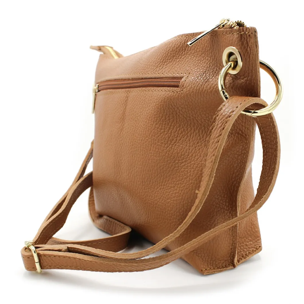 Bolso bandolera piel camel