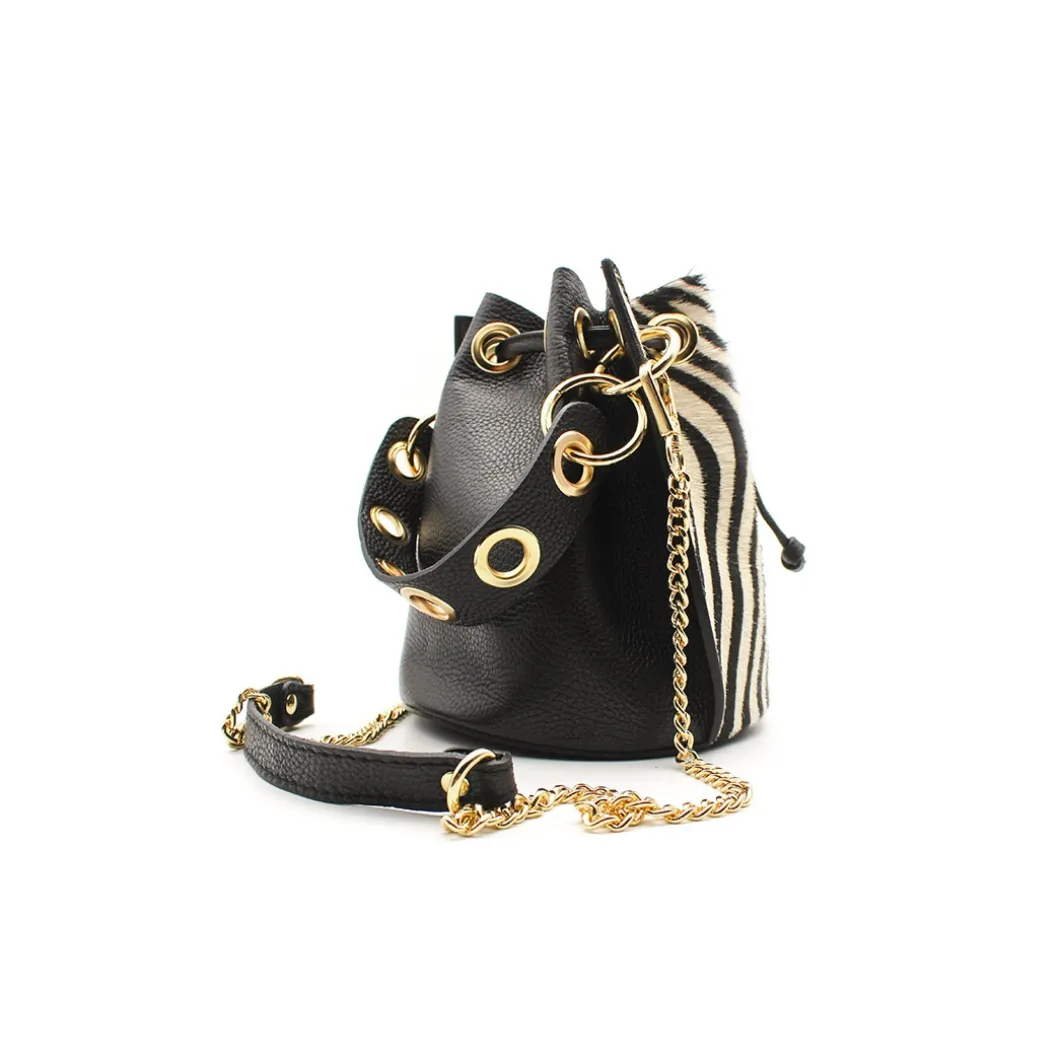 Bolso bombonera piel cebra