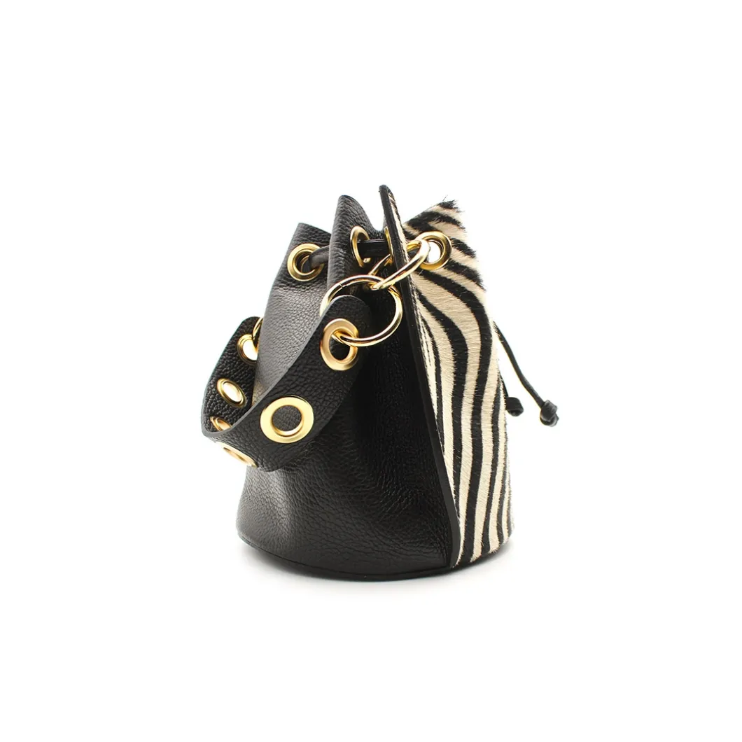 Bolso bombonera piel cebra