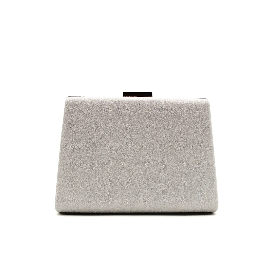 Bolso mano lurex brillo plata