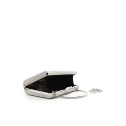 Bolso mano lurex brillo plata